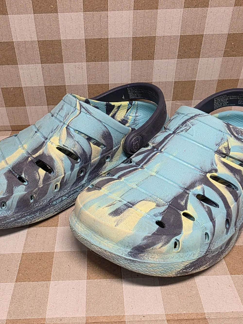 Kids Teal & Yellow Water Shoes Slip-On Clogs